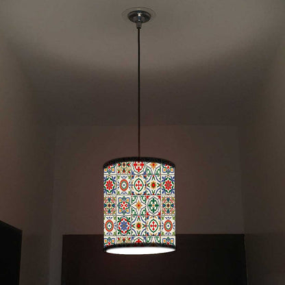 Ceiling Hanging Pendant Lamp Shade - Talavera Mexican Style Nutcase