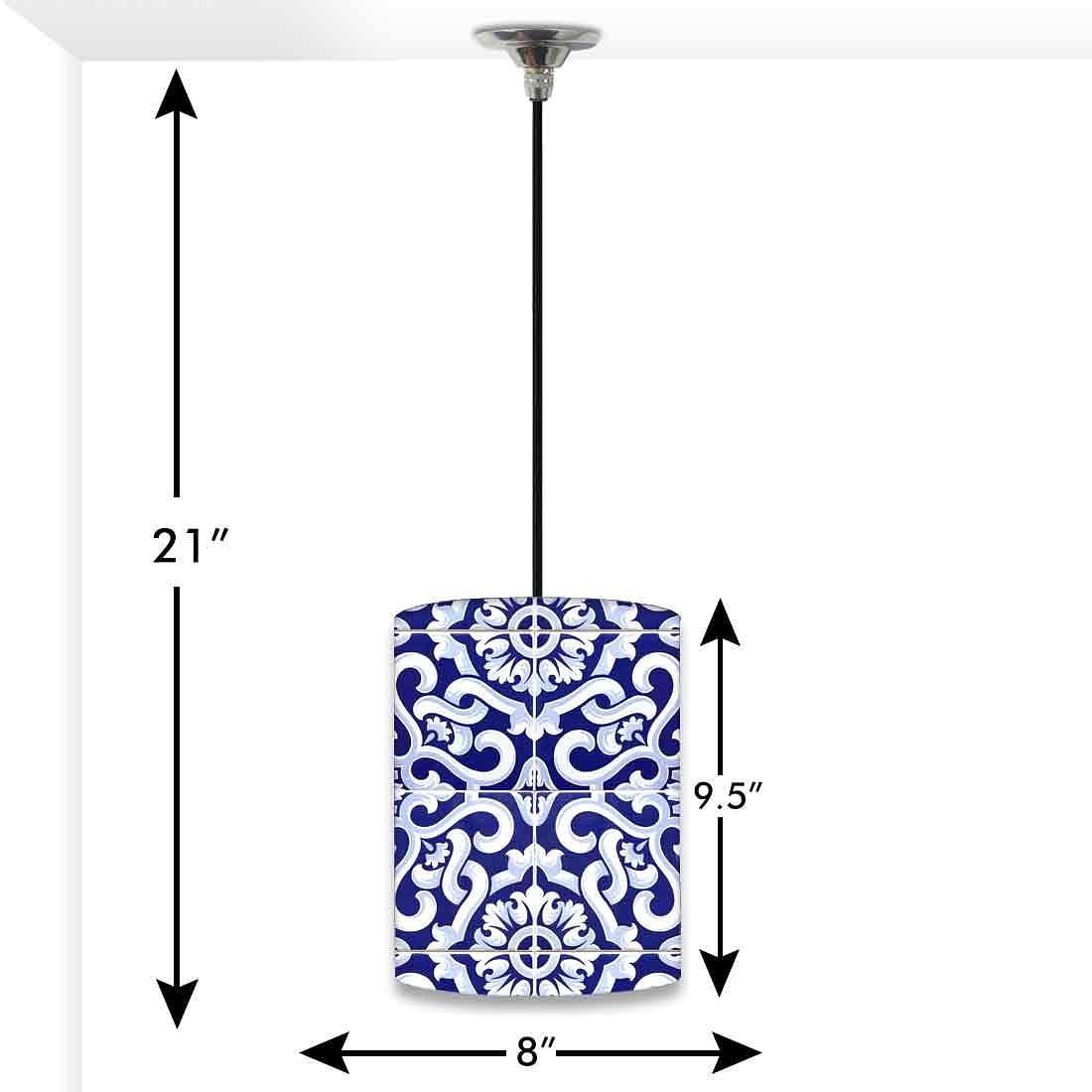 Ceiling Hanging Pendant Lamp Shade - Blue Tiles Nutcase