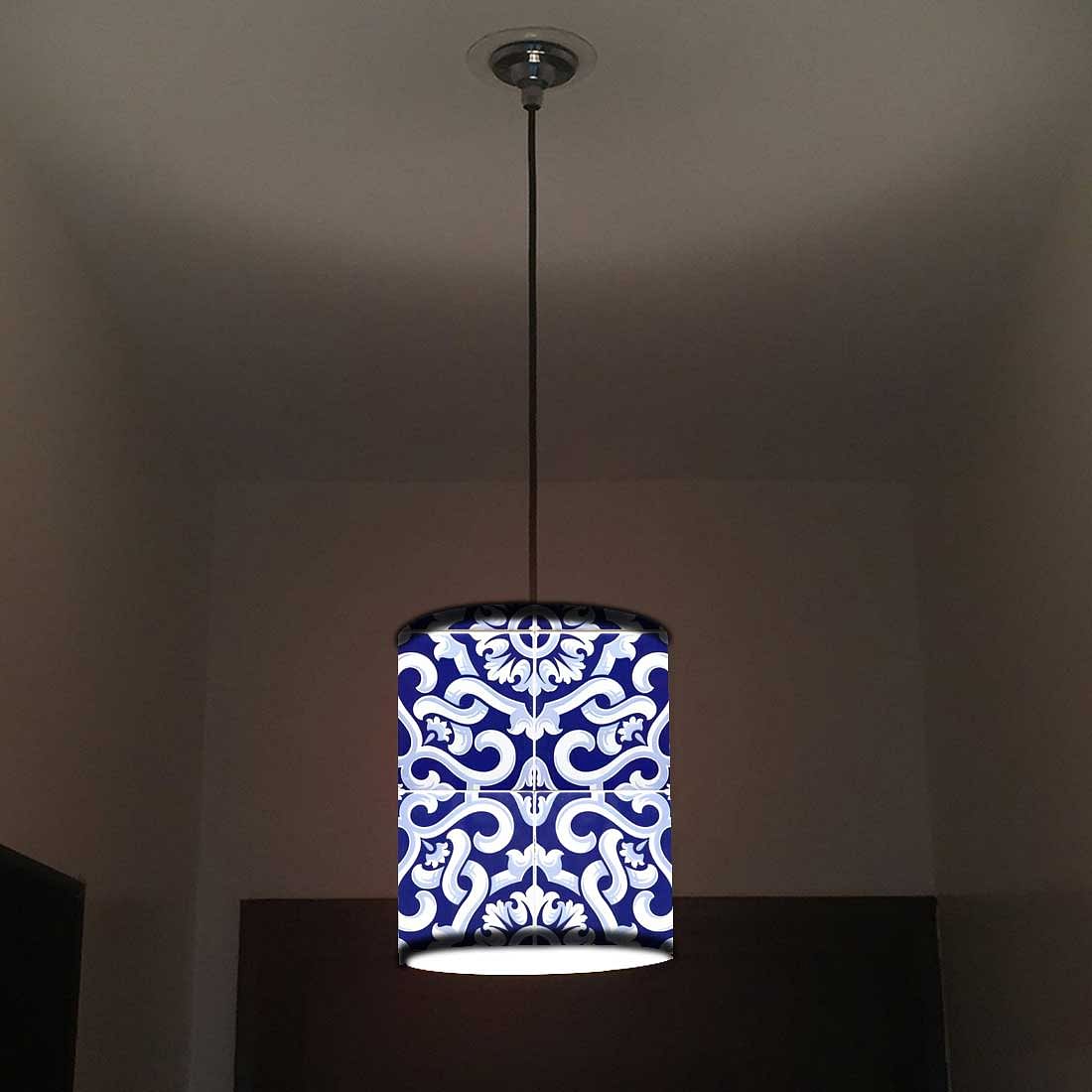 Ceiling Hanging Pendant Lamp Shade - Blue Tiles Nutcase