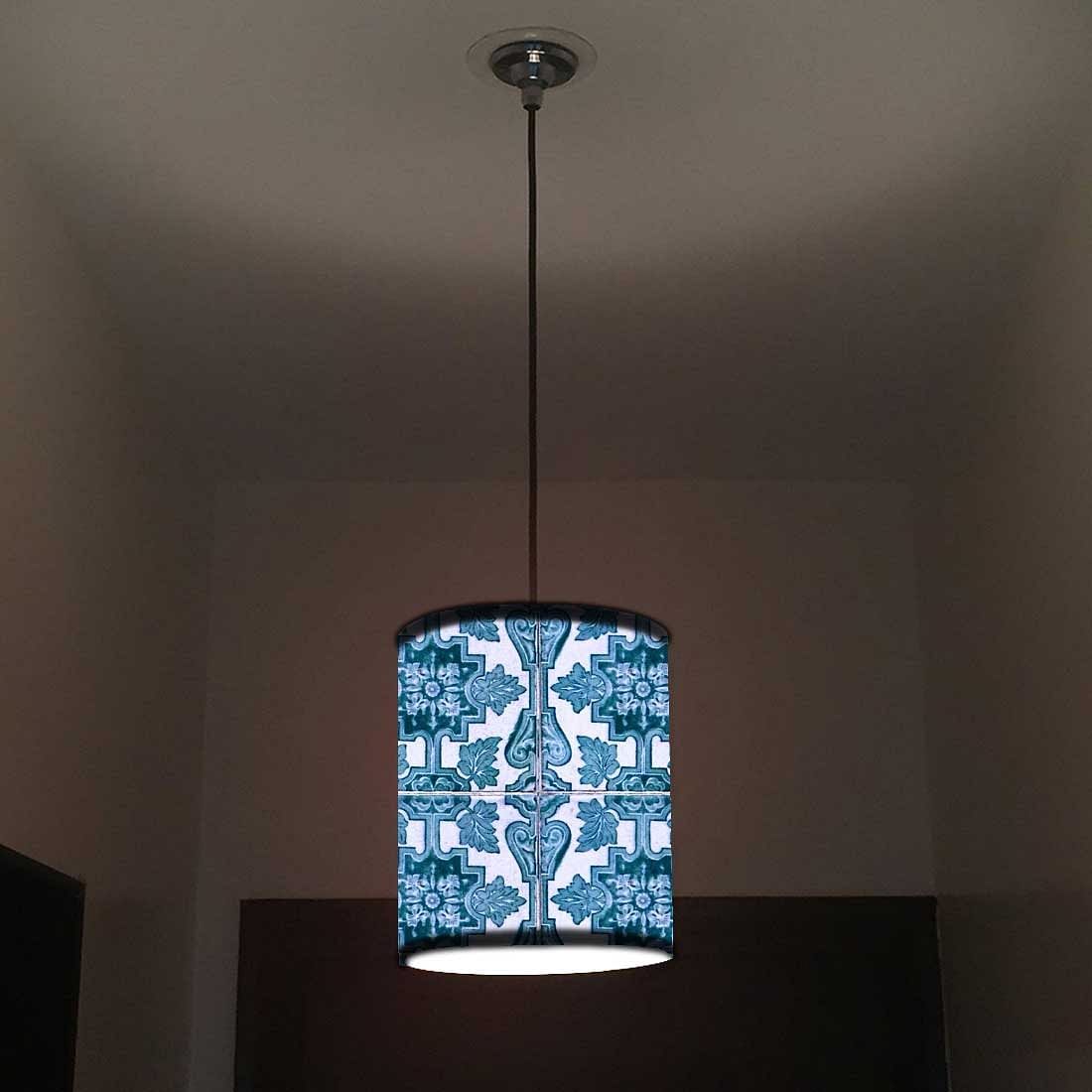 Ceiling Hanging Pendant Lamp Shade - Blue Tiles Pattern Nutcase