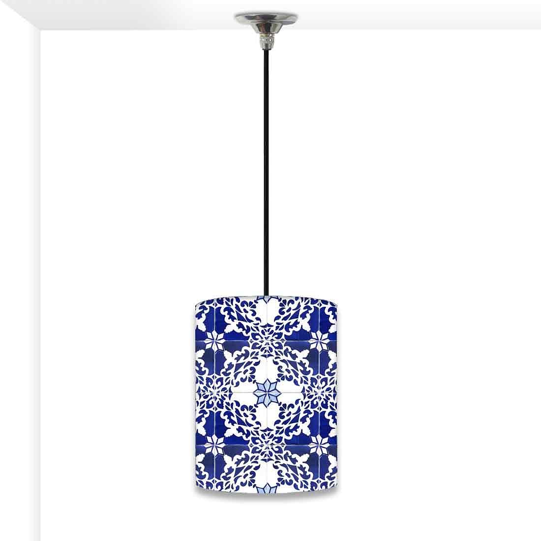 Ceiling Hanging Pendant Lamp Shade - Floral Azulejos Nutcase