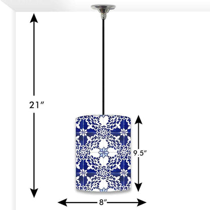 Ceiling Hanging Pendant Lamp Shade - Floral Azulejos Nutcase