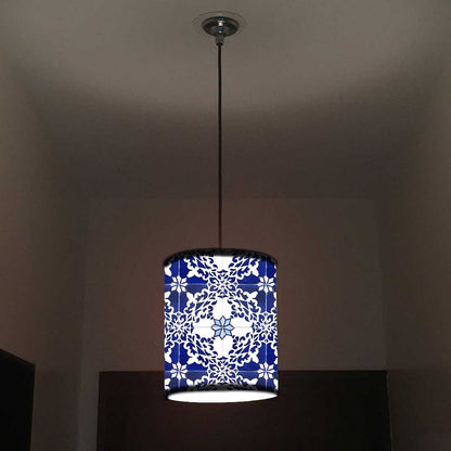 Ceiling Hanging Pendant Lamp Shade - Floral Azulejos Nutcase