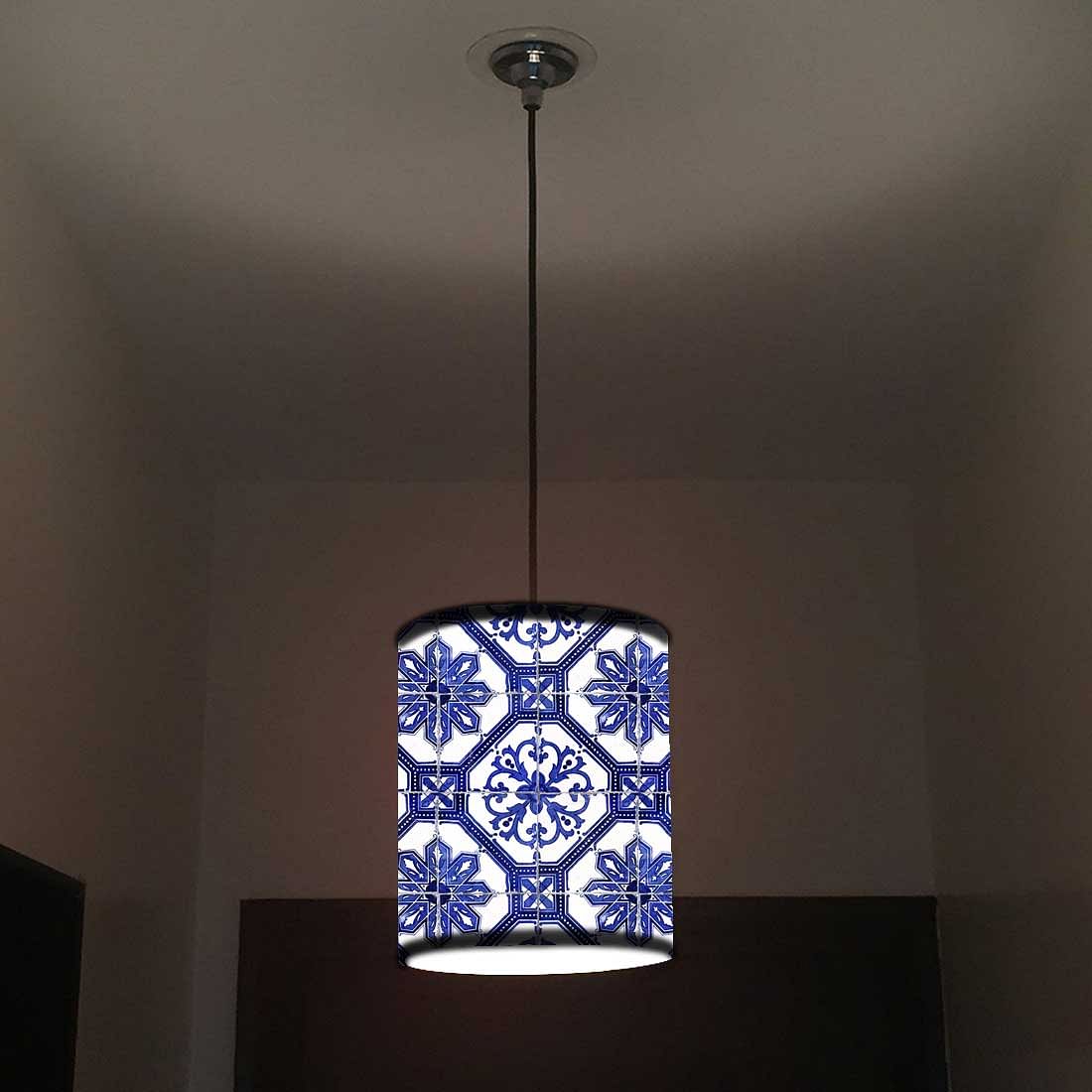 Ceiling Hanging Pendant Lamp Shade - Floral Tiles Pattern Nutcase