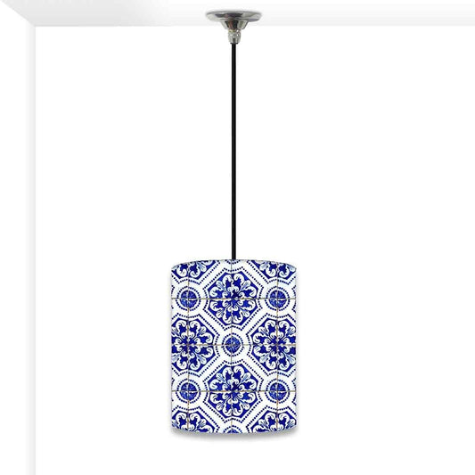 Ceiling Hanging Pendant Lamp Shade - Floral Spanish Tiles Design Nutcase