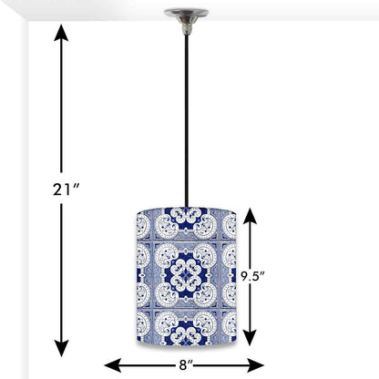 Ceiling Hanging Pendant Lamp Shade - Floral Spanish Tiles Effect Nutcase