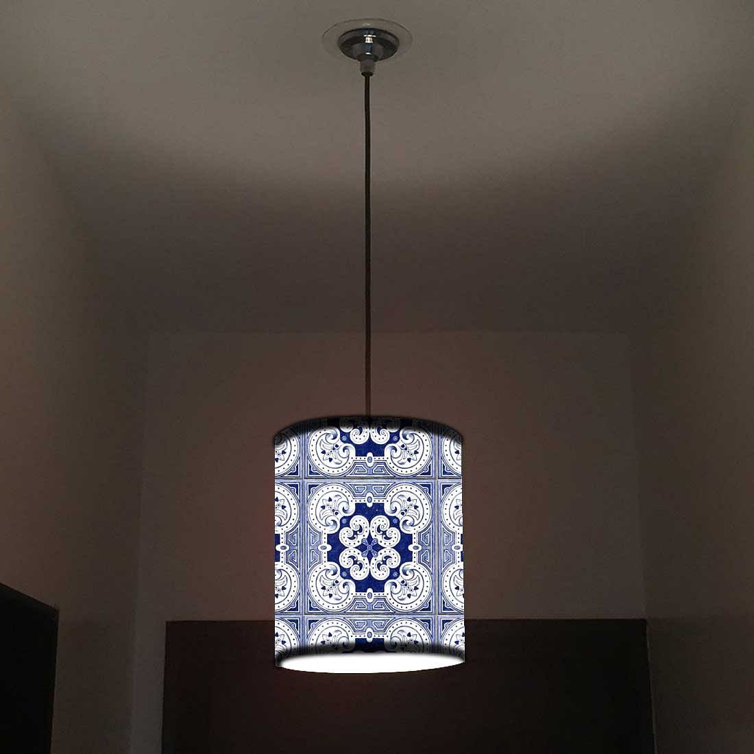 Ceiling Hanging Pendant Lamp Shade - Floral Spanish Tiles Effect Nutcase