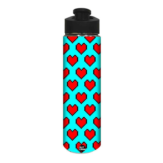 Designer Stainless Steel Water Bottle -  Red Heart Nutcase