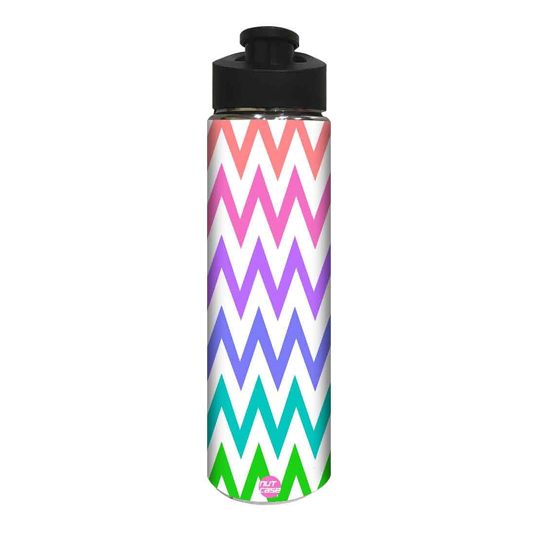 Designer Stainless Steel Water Bottle -  Multicolor Strips Nutcase