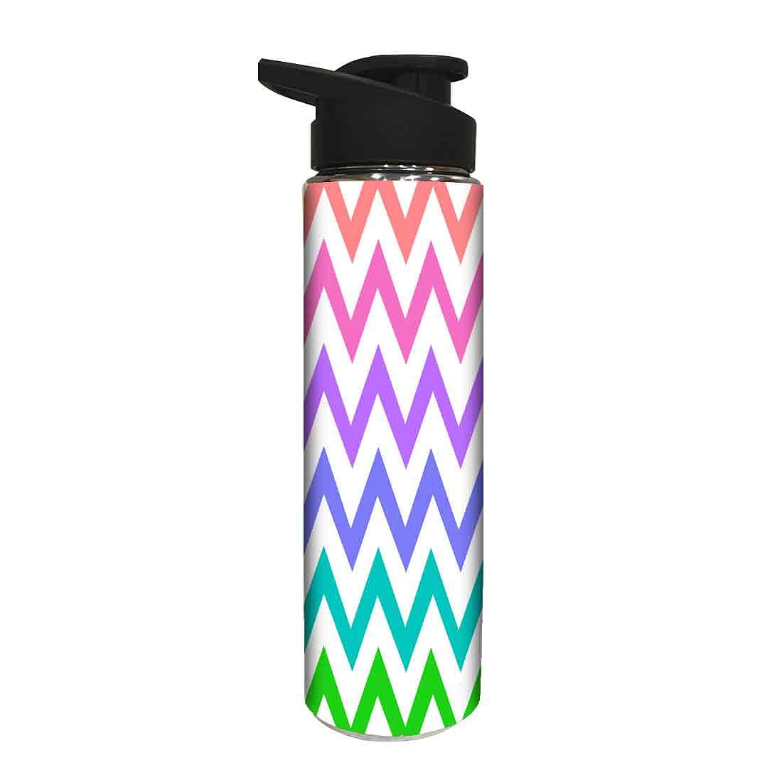 Designer Stainless Steel Water Bottle -  Multicolor Strips Nutcase