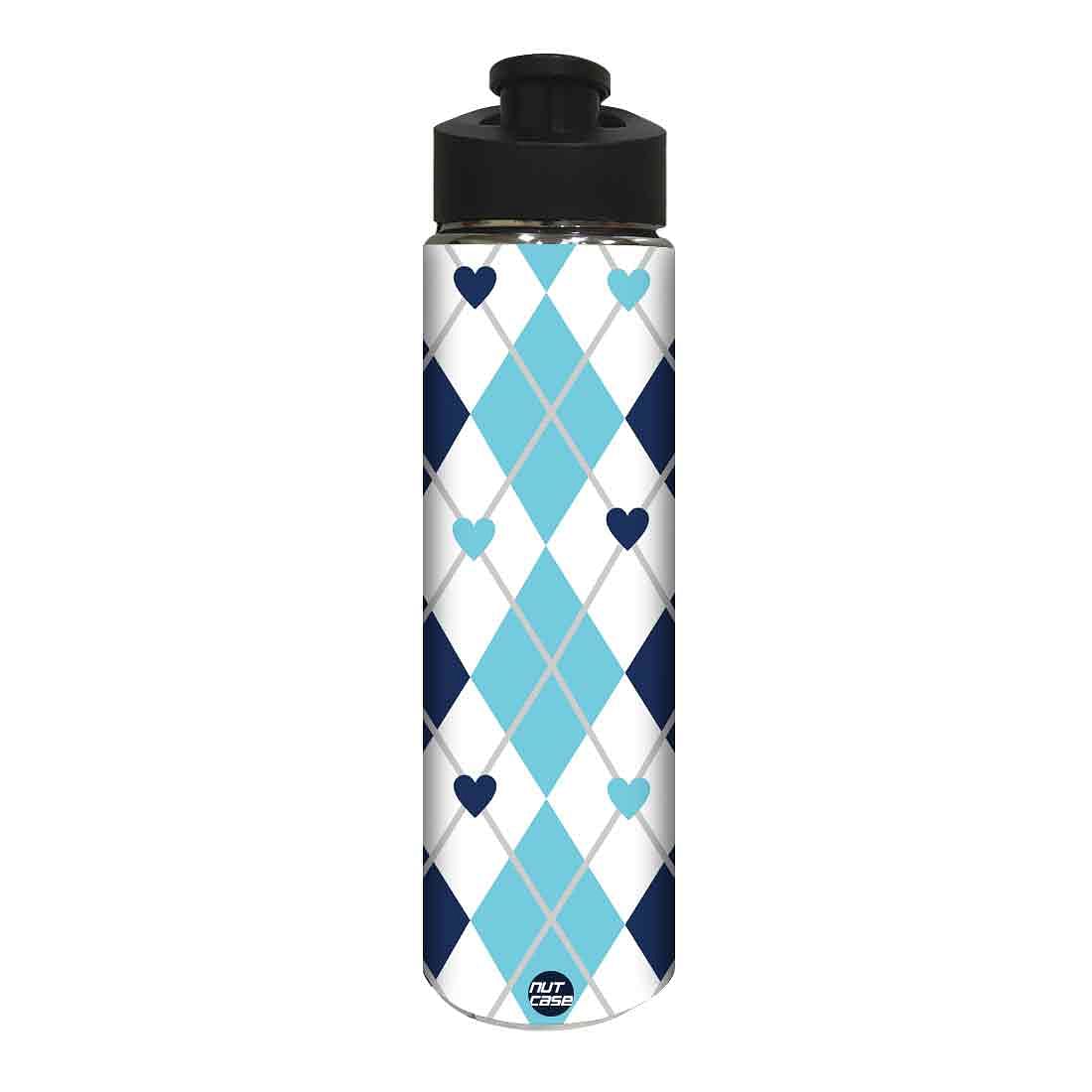 Designer Sipper Bottle for Kids -  Blue Heart Nutcase