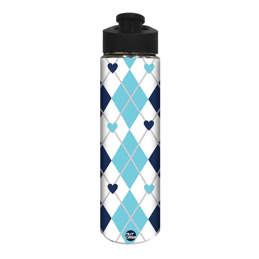 Designer Sipper Bottle for Kids -  Blue Heart Nutcase