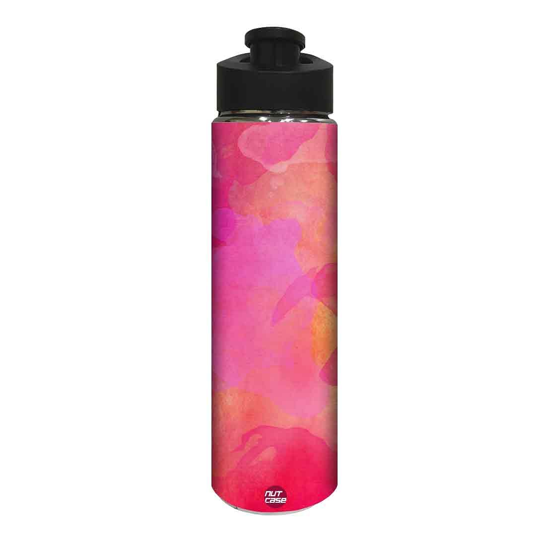 Designer Stainless Steel Sipper Bottle -  Pink Watercolor Nutcase