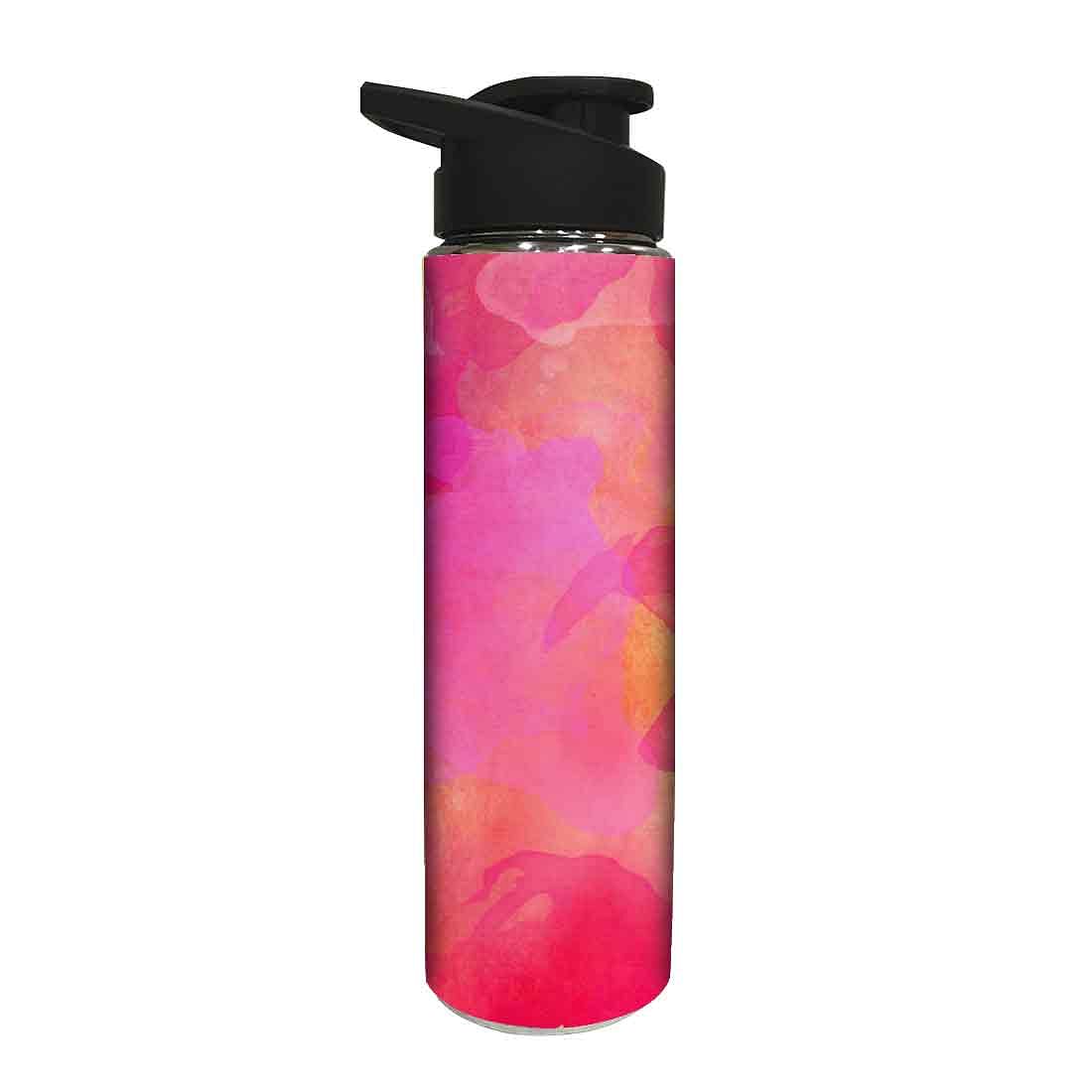 Designer Stainless Steel Sipper Bottle -  Pink Watercolor Nutcase