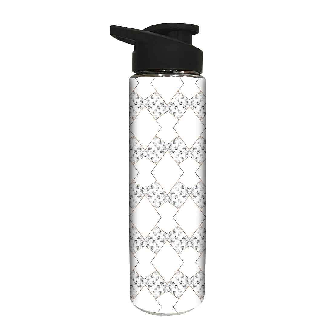 Stainless Steel Water Bottle -  Black and White Designer Marble Nutcase