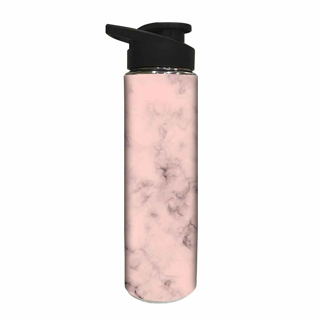 Water Bottle for Kids -  Peach Color Designer Marble Nutcase