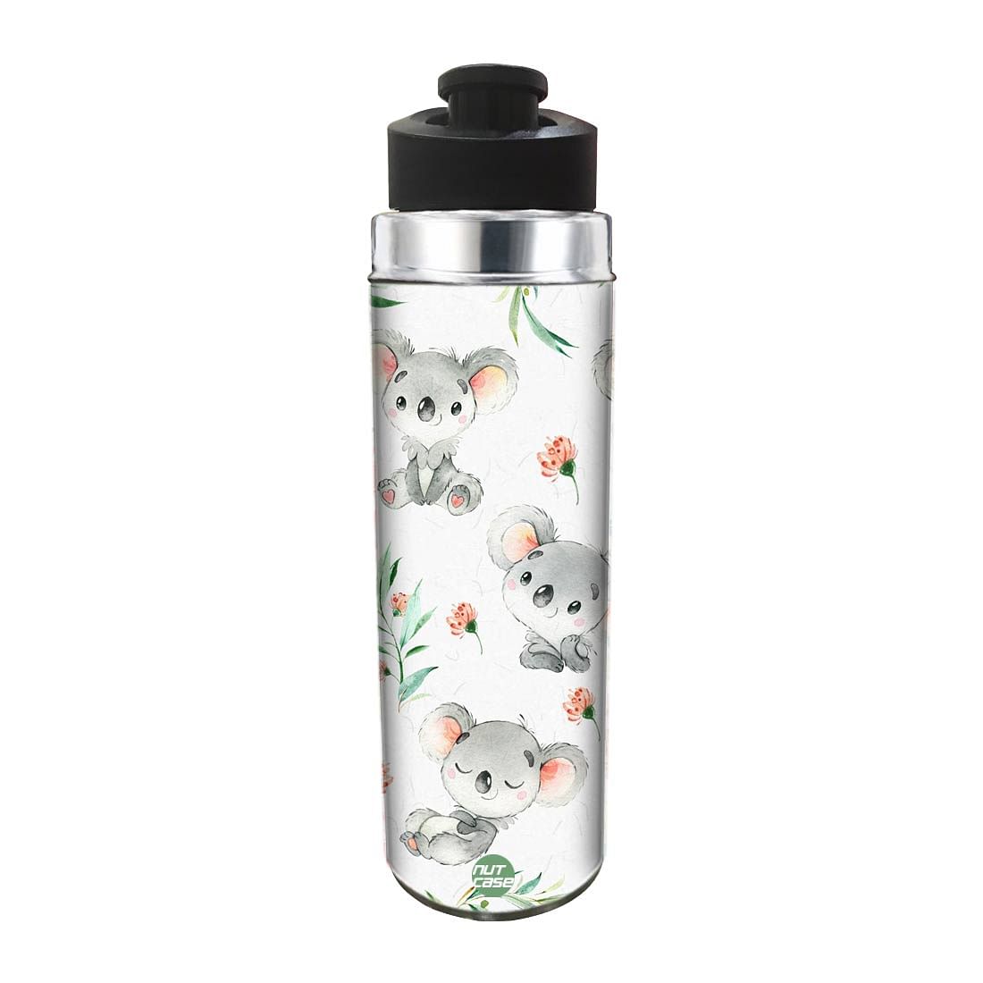 Nutcase Designer Stainless Steel Water Bottle with Waterproof matt Design Multicolor - 550 ML - Cute Koala Nutcase