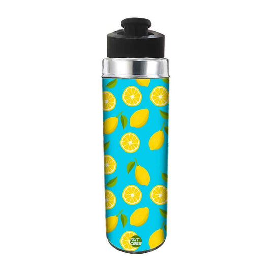 Designer Stainless Steel Water Bottle for Girls - Lime Lemon Nutcase