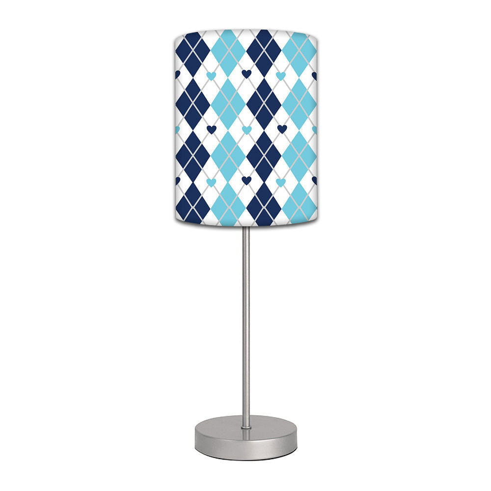 Stainless Steel Table Lamp For Living Room Bedroom -   Blue Plaids Nutcase