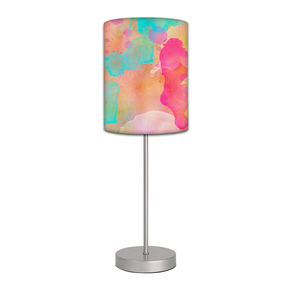 Stainless Steel Table Lamp For Living Room Bedroom -   Watercolors Paint Pink & Blue Nutcase