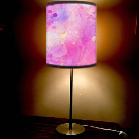 Stainless Steel Table Lamp For Living Room Bedroom -   Watercolors Paint Mix Pink Shades Nutcase