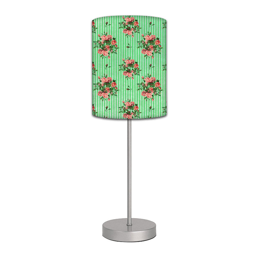 Stainless Steel Table Lamp For Living Room Bedroom -   Lines Roses Shabby Chic Vintage Nutcase