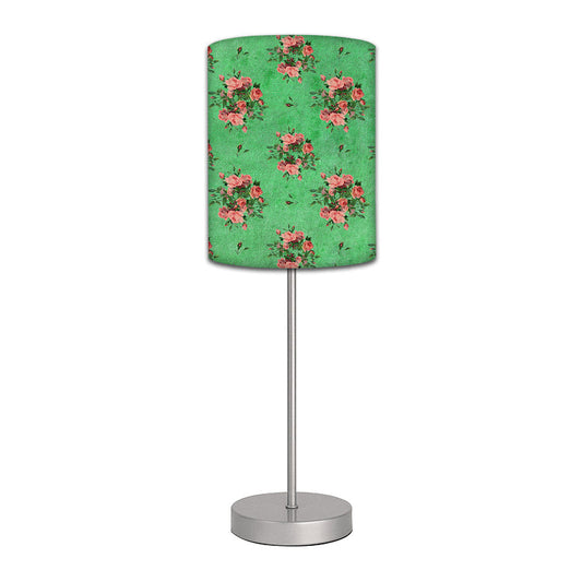 Stainless Steel Table Lamp For Living Room Bedroom -   Pink Roses Floral Vintage Shabby Chic Nutcase