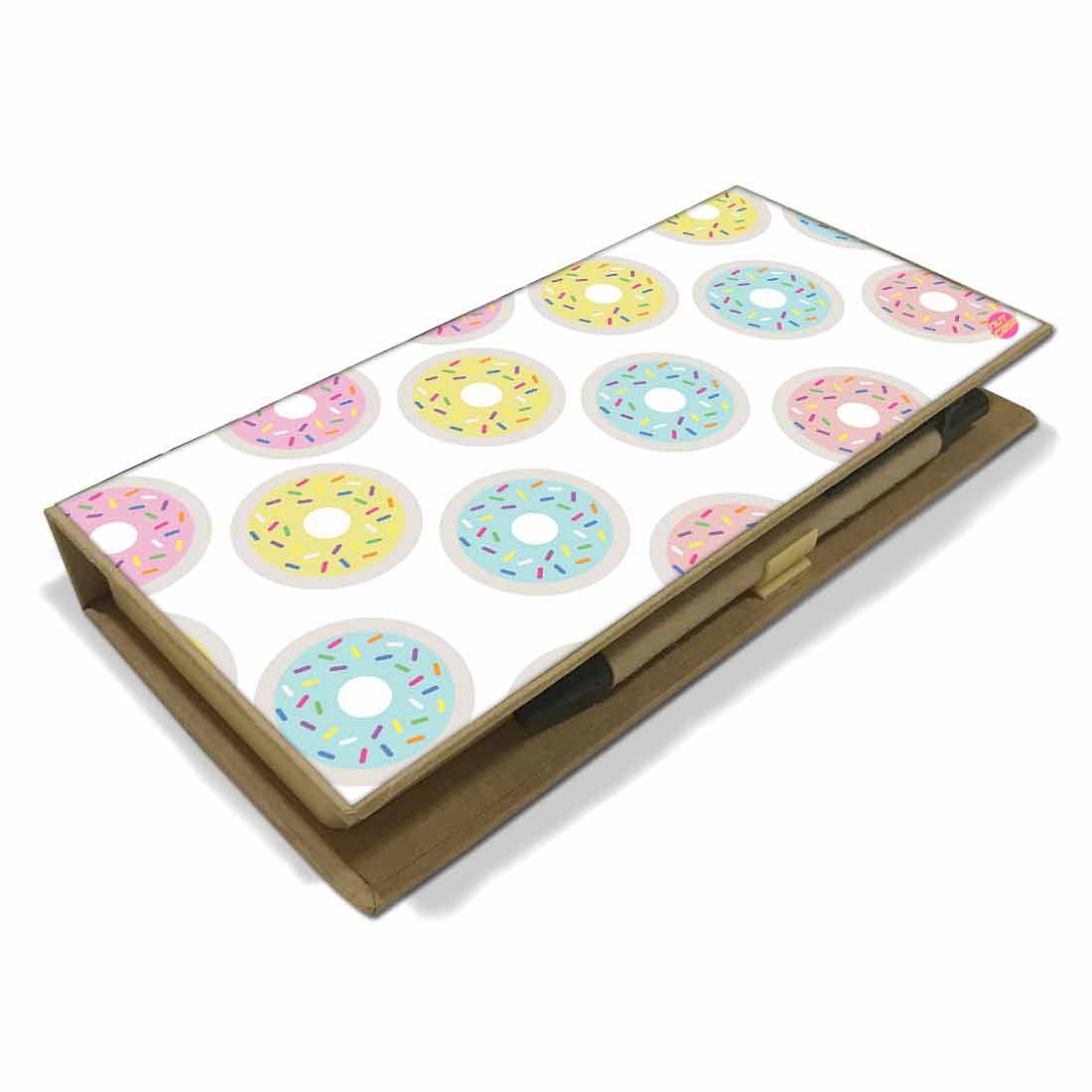 Stationery Kit Desk Organizer Memo Notepad - Doughnuts Nutcase