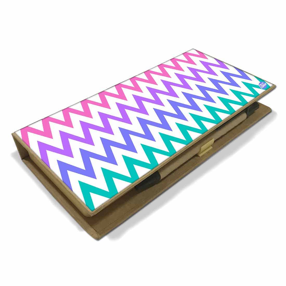 Stationery Kit Desk Organizer Memo Notepad - Multicolor Lines Nutcase