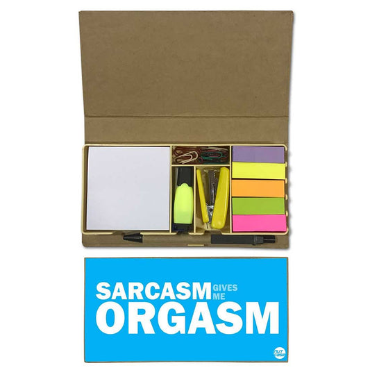 Stationery Kit Desk Organizer Memo Notepad - Sarcasm Give Me Orgasm Nutcase
