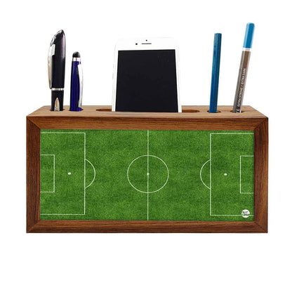 Pen Mobile Stand Holder Desk Organizer - Football Field Nutcase