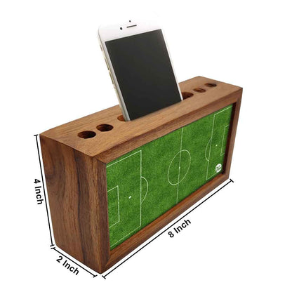 Pen Mobile Stand Holder Desk Organizer - Football Field Nutcase