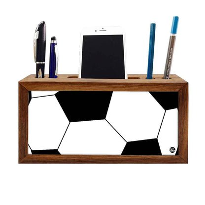 Wood desk accessories Pen Mobile Stand - Football Nutcase