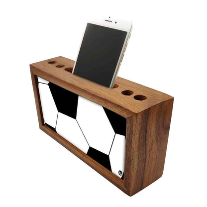 Wood desk accessories Pen Mobile Stand - Football Nutcase