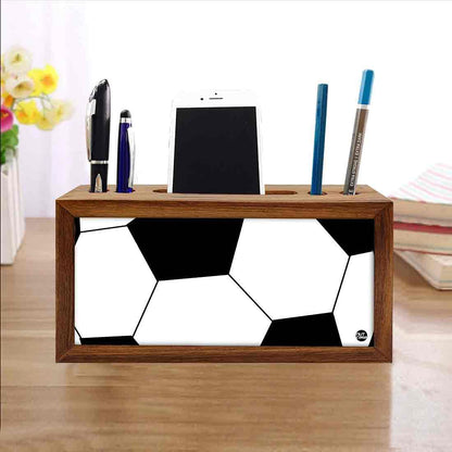 Wood desk accessories Pen Mobile Stand - Football Nutcase