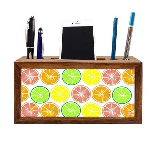 Wooden desk pen mobile organizer - Lemons Nutcase