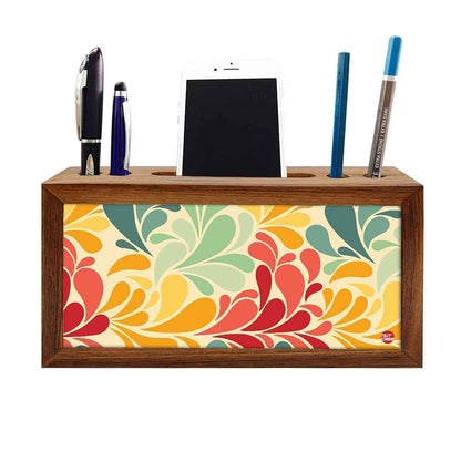 Wooden pen stand desk organizer - Vintage Flower Nutcase