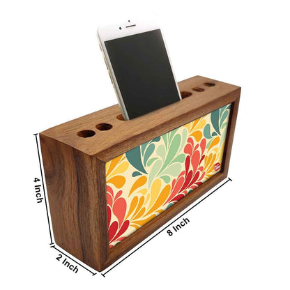 Wooden pen stand desk organizer - Vintage Flower Nutcase