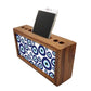 Wooden Phone Stand With Pen Holder for Office - Evil Eye Stones Nutcase