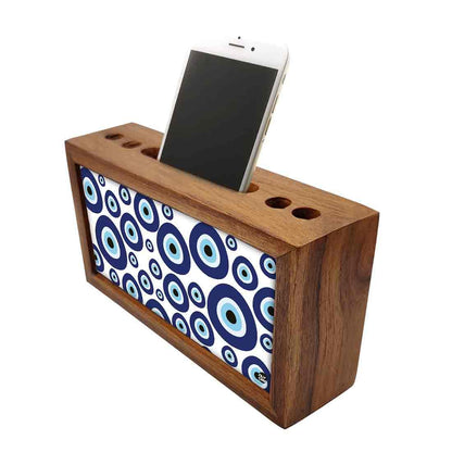 Pen Mobile Stand Holder Desk Organizer for Office - Evil Eye Stones Nutcase