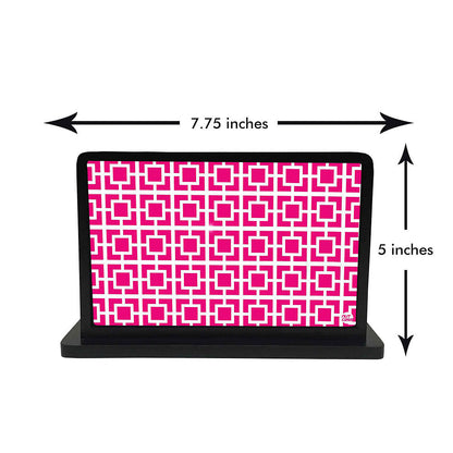 Tissue Holder Paper Napkin Stand - Squares Patterns In Pink Nutcase