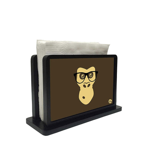 Tissue Holder Paper Napkin Stand - Hipster Chimp Nutcase