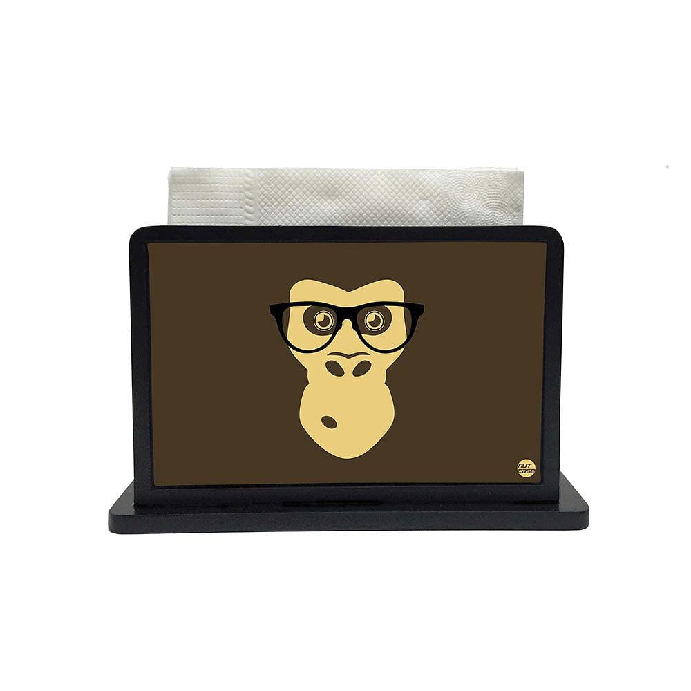 Tissue Holder Paper Napkin Stand - Hipster Chimp Nutcase