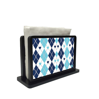 Tissue Holder Paper Napkin Stand - Blue Diamonds Nutcase