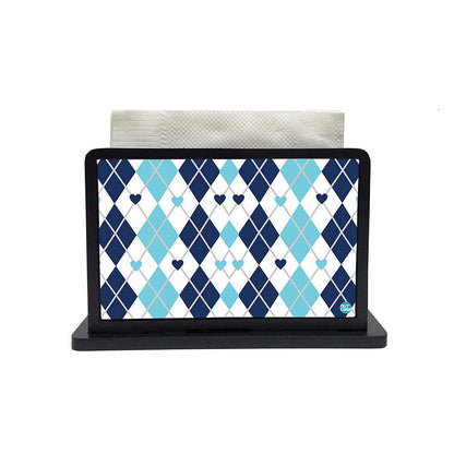 Tissue Holder Paper Napkin Stand - Blue Diamonds Nutcase