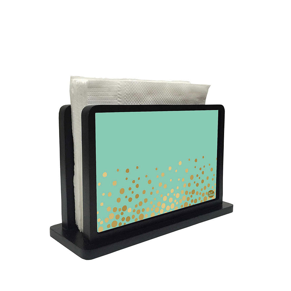 Tissue Holder Paper Napkin Stand - Mint & Gold Nutcase