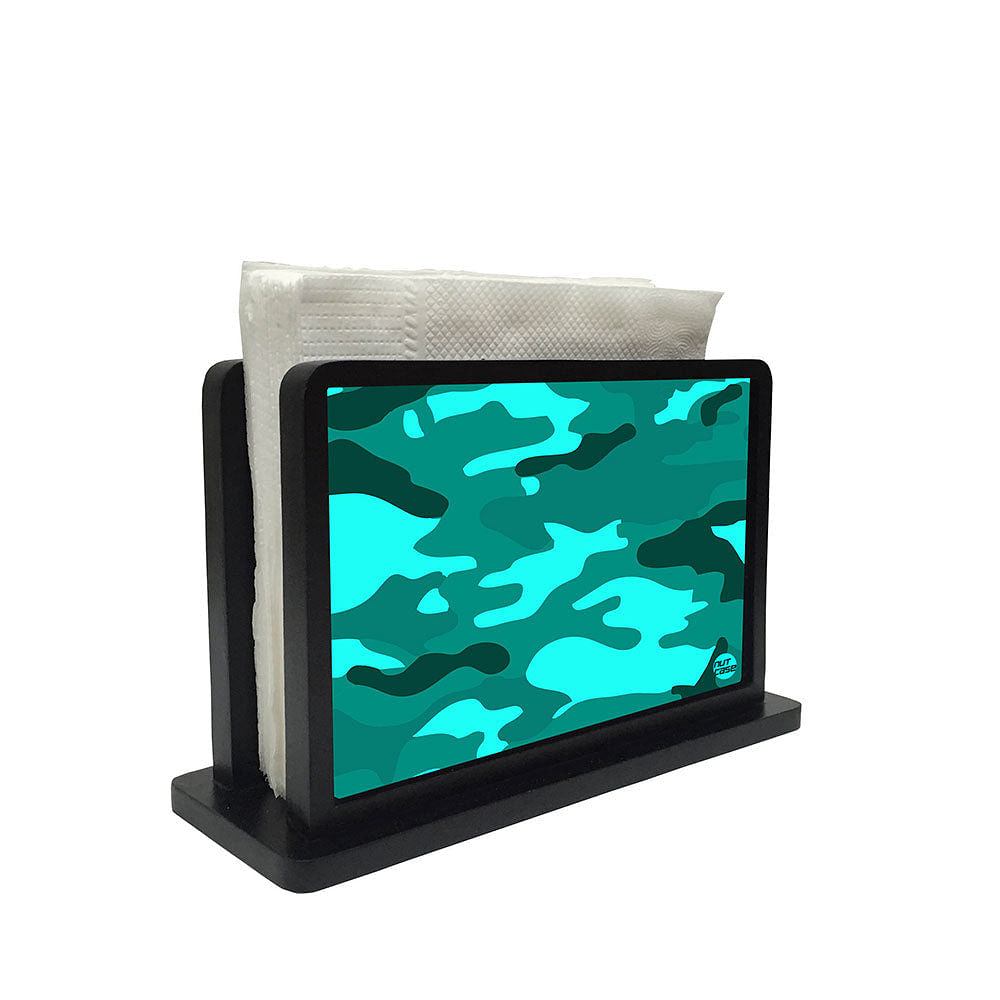 Tissue Holder Paper Napkin Stand - Sea Blue Camo Nutcase