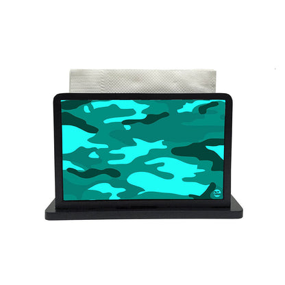 Tissue Holder Paper Napkin Stand - Sea Blue Camo Nutcase