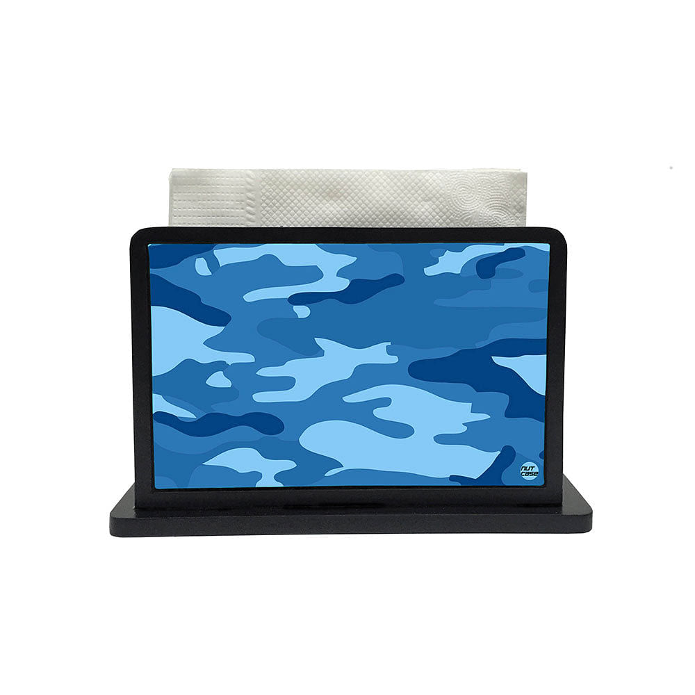 Tissue Holder Paper Napkin Stand - Blue Camo Nutcase