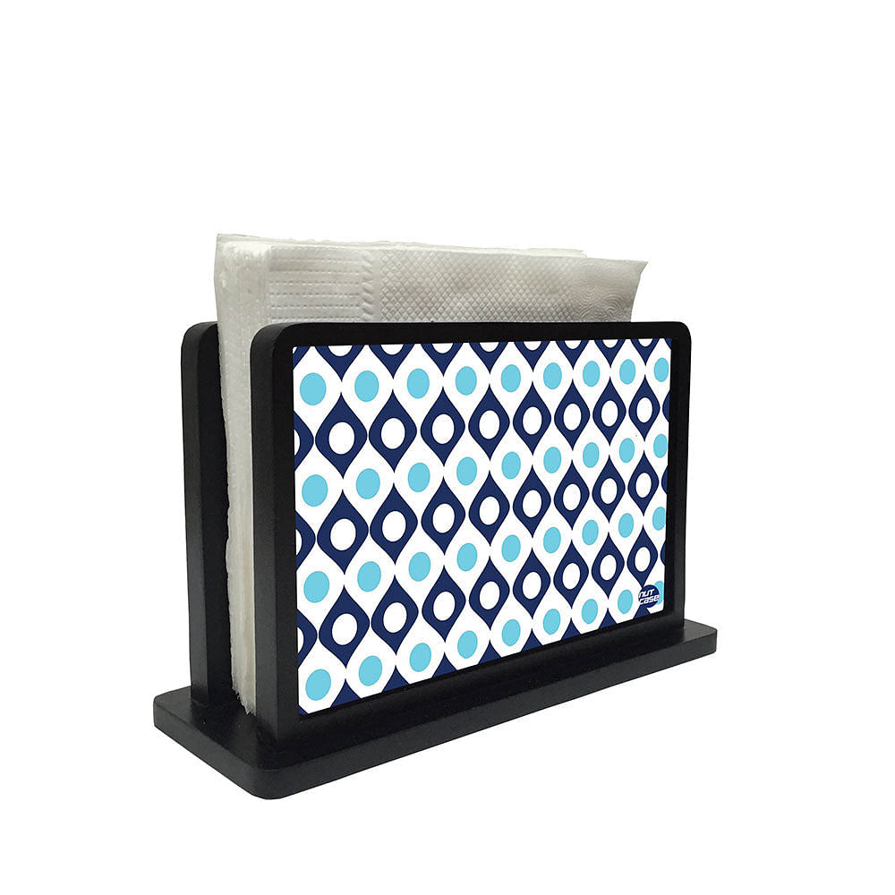 Tissue Holder Paper Napkin Stand - Shades Of Blue Retro Nutcase